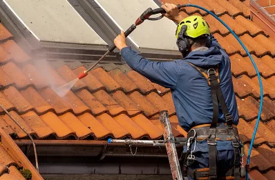 Démoussage et hydrofuge de toiture à Jumièges
