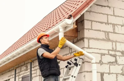 Pose et remplacement de gouttières à Jumièges